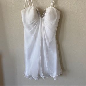 la femme strapless white dress